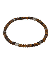 Ferragamo Mens Small Tiger Eye Beadstone Bracelet