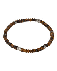 Ferragamo Mens Medium Tiger Eye Beadstone Bracelet