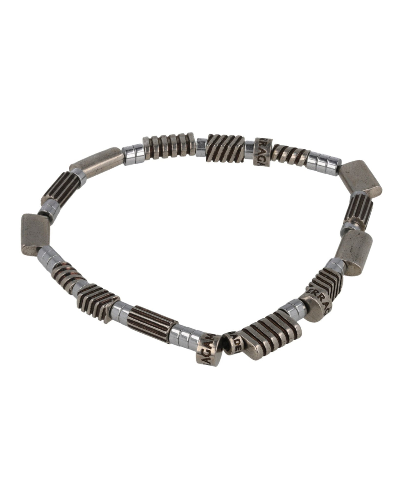 Ferragamo Mens Small Industrial Bead Bracelet