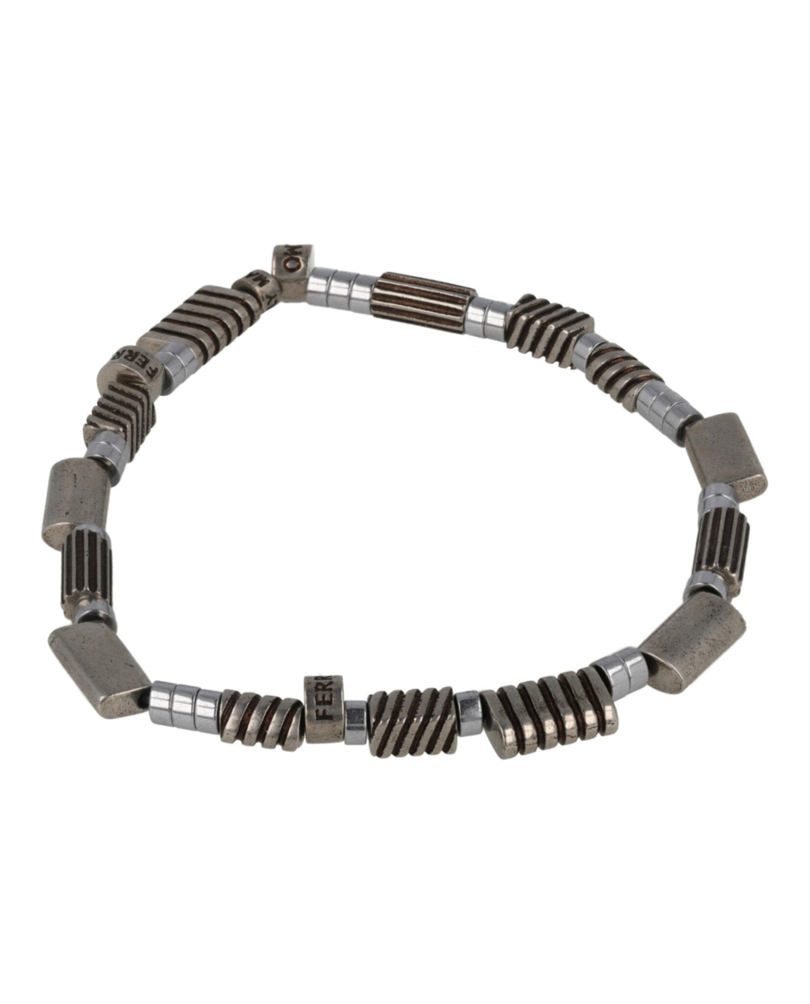 Ferragamo Mens Small Industrial Bead Bracelet