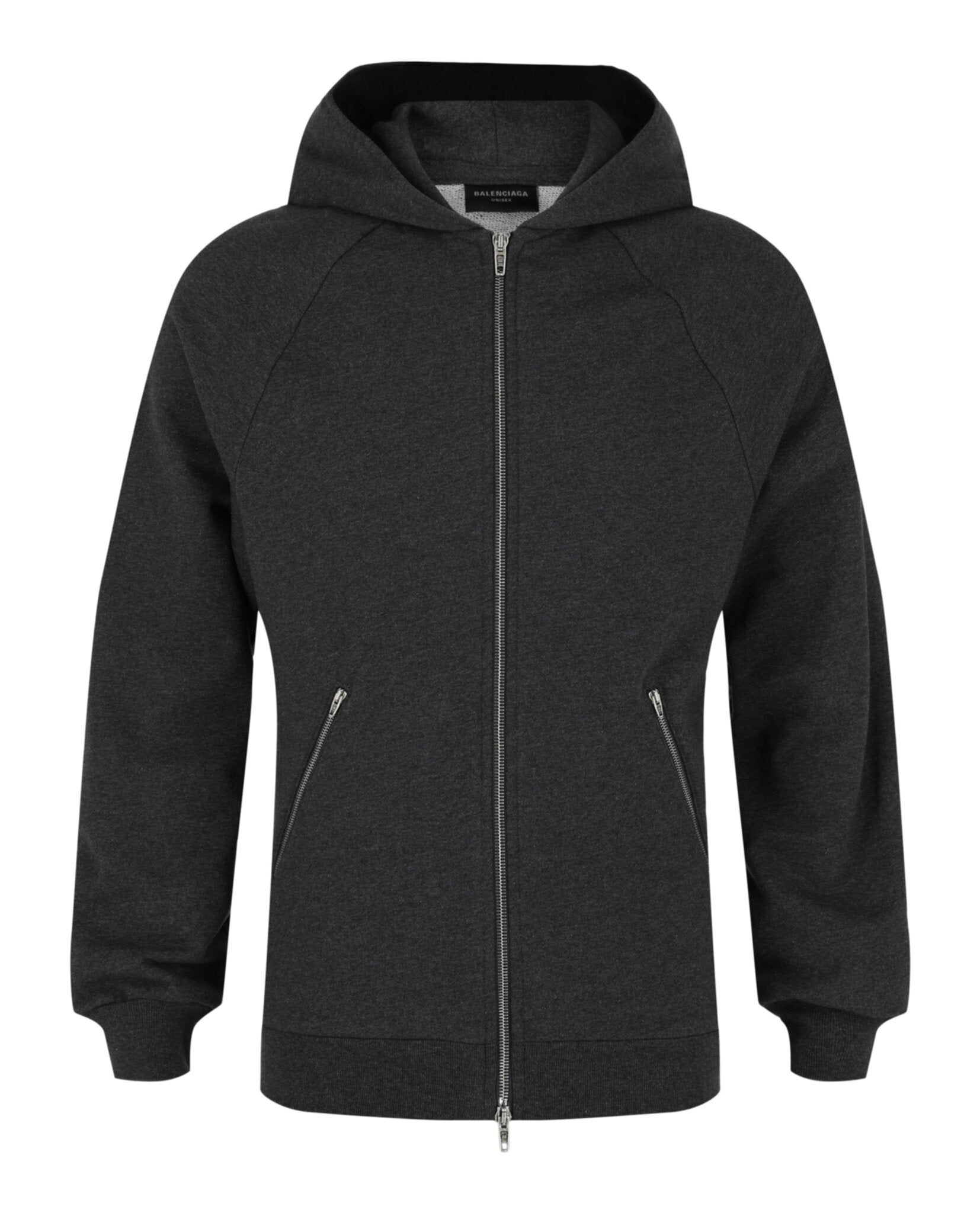 Balenciaga Mens Embroidered Logo Zip-Up Hoodie