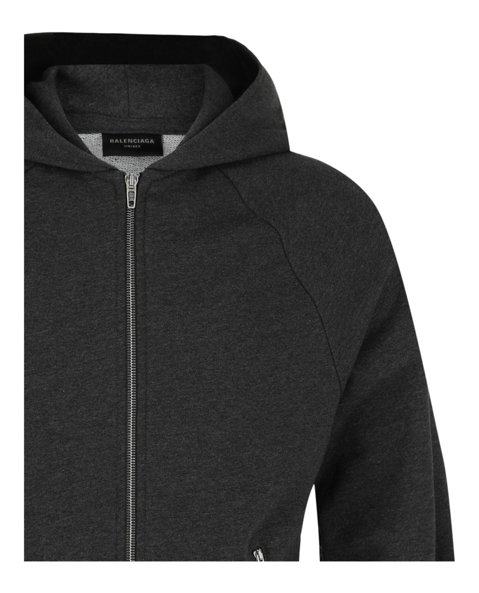 Balenciaga Mens Embroidered Logo Zip-Up Hoodie