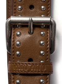 Miu Miu Miu Miu Women Leather Belt With Studs