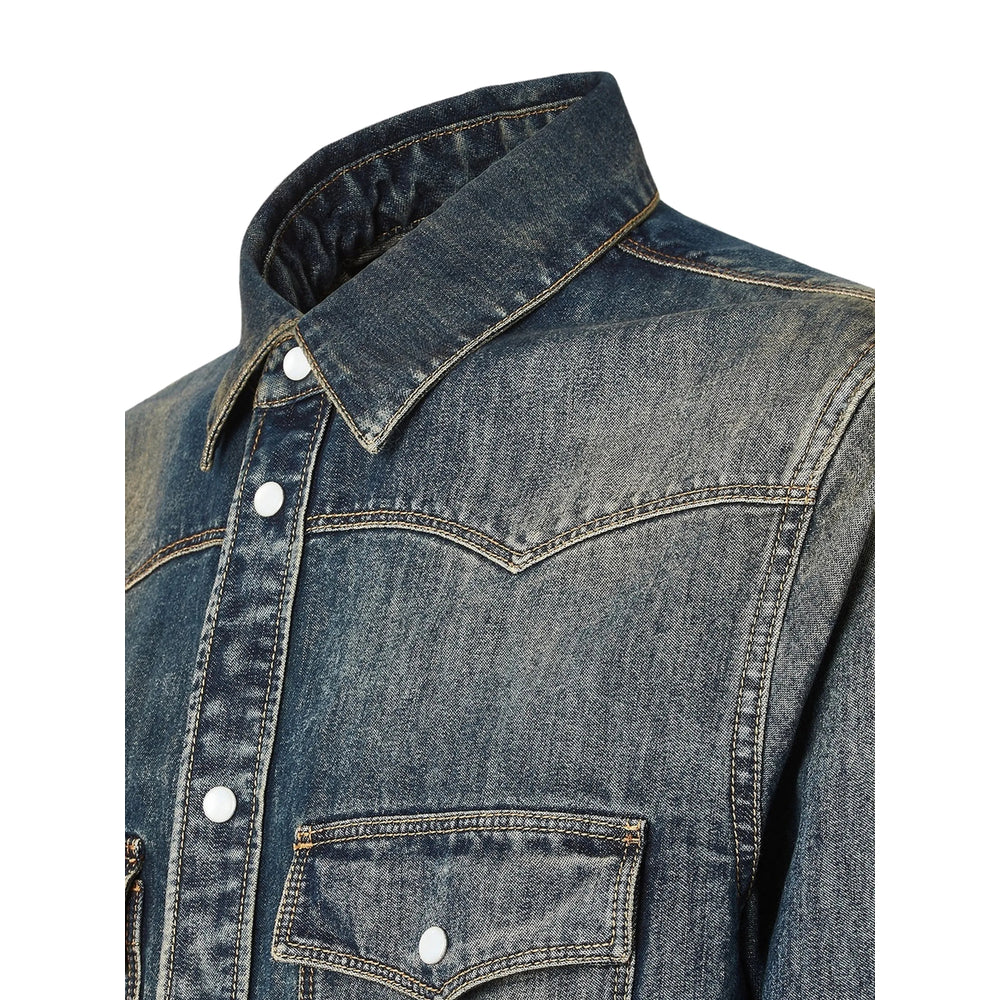 Fendi Blue Shirts Men