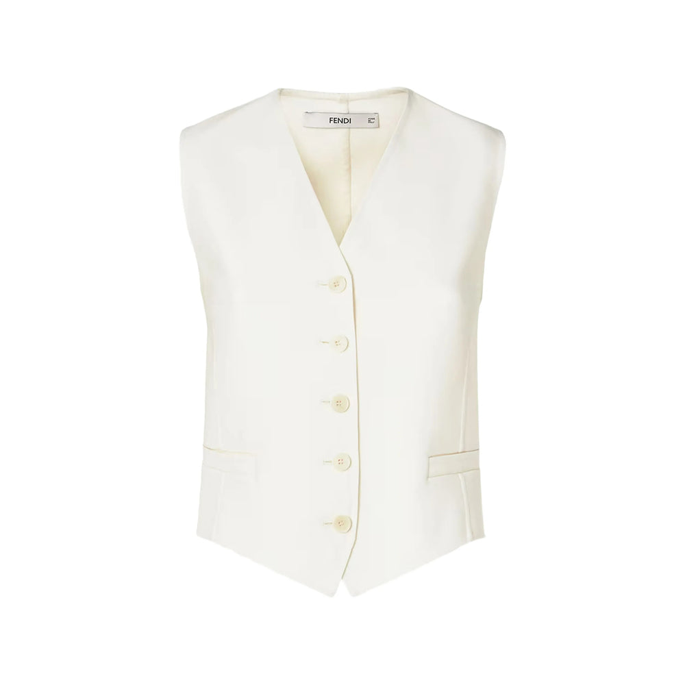 Fendi Fendi White Jackets - Waistcoat & Gilets Women