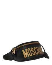 Moschino Womens Logo Leather Belt Bag