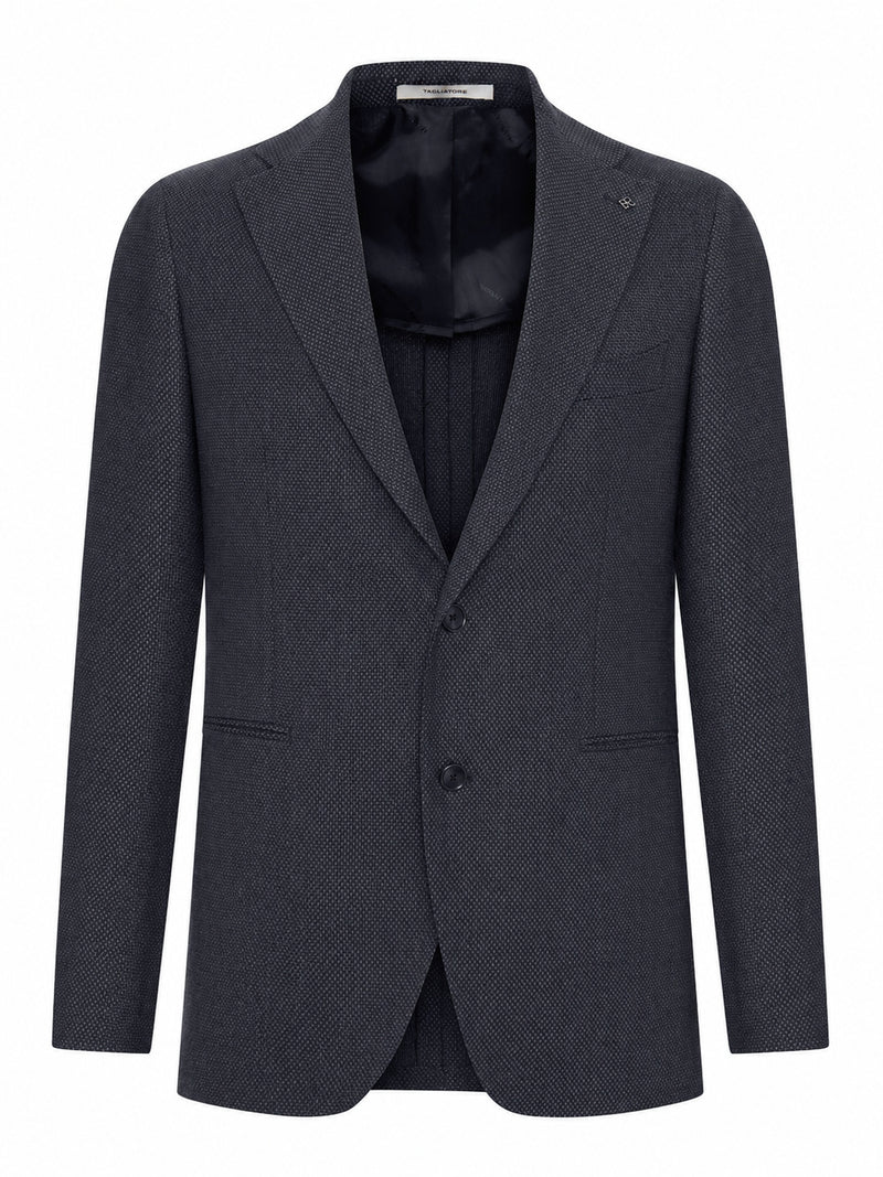 Tagliatore Men Textured Fabric Blazer Jacket With Two Buttons