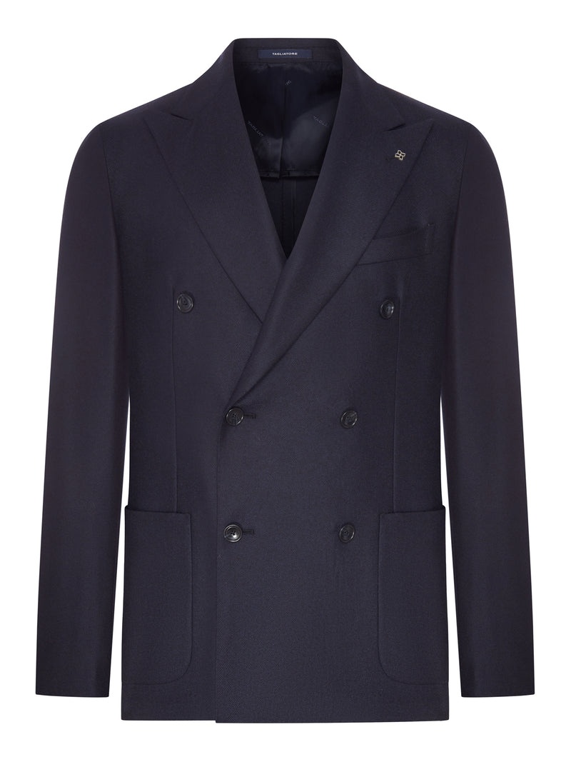Tagliatore Men Double-Breasted Wool And Cashmere Blend Blazer