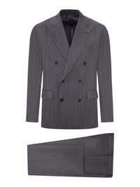 Tagliatore Men Double-Breasted Naples Suit In Virgin Wool