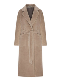 Tagliatore Women Long Beige Belted Coat