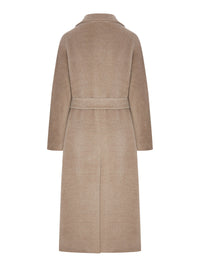 Tagliatore Women Long Beige Belted Coat
