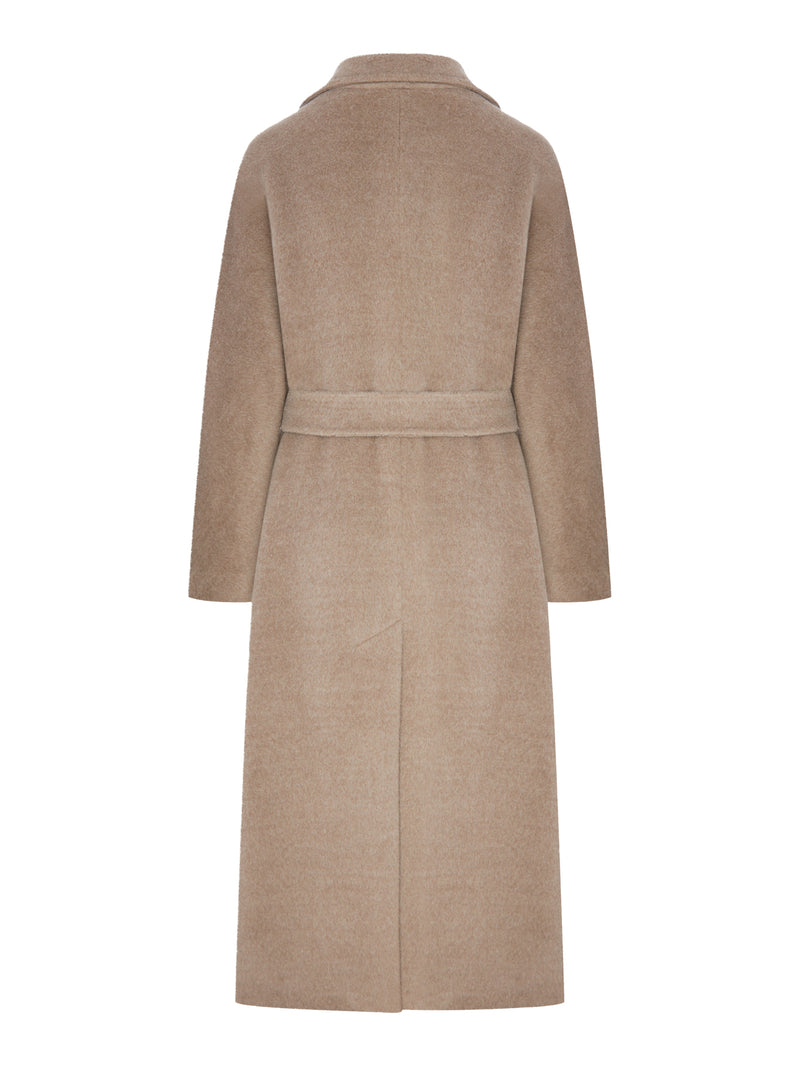 Tagliatore Women Long Beige Belted Coat