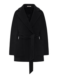 Tagliatore Tagliatore Women Short Belted Wool-Silk Blend Coat