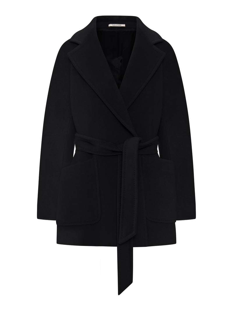 Tagliatore Tagliatore Women Short Belted Wool-Silk Blend Coat