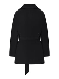 Tagliatore Tagliatore Women Short Belted Wool-Silk Blend Coat