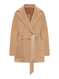 Tagliatore Women Short Belted Wool-Silk Blend Coat