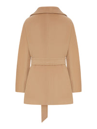 Tagliatore Women Short Belted Wool-Silk Blend Coat