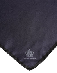 Dolce & Gabbana Blue DG Crown Silk Square Men Foulard Men's Scarf