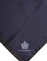 Dolce & Gabbana Blue DG Crown Silk Square Men Foulard Men's Scarf