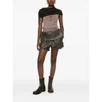 Rick Owens Grey Shorts - Leather & Faux Leather Shorts Women