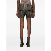 Rick Owens Grey Shorts - Leather & Faux Leather Shorts Women