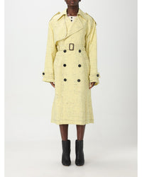 Bottega Veneta Trench Coat Double Breasted Belted Women Yellow 10 Yellow