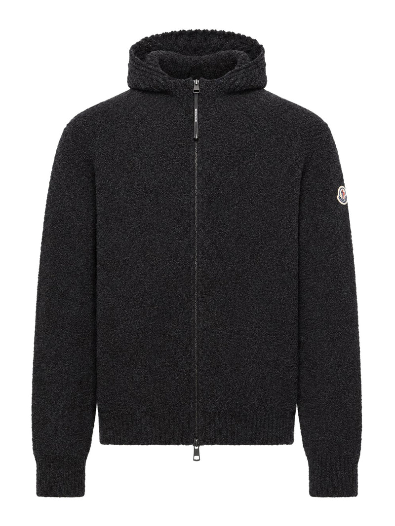 Moncler Moncler Men Bouclé Wool-Blend Zip-Up Hoodie