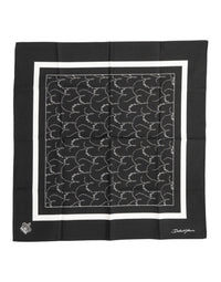 Dolce & Gabbana Black White Printed Square Men Foulard Men's Scarf