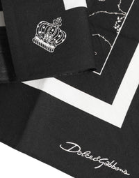 Dolce & Gabbana Black White Printed Square Men Foulard Men's Scarf