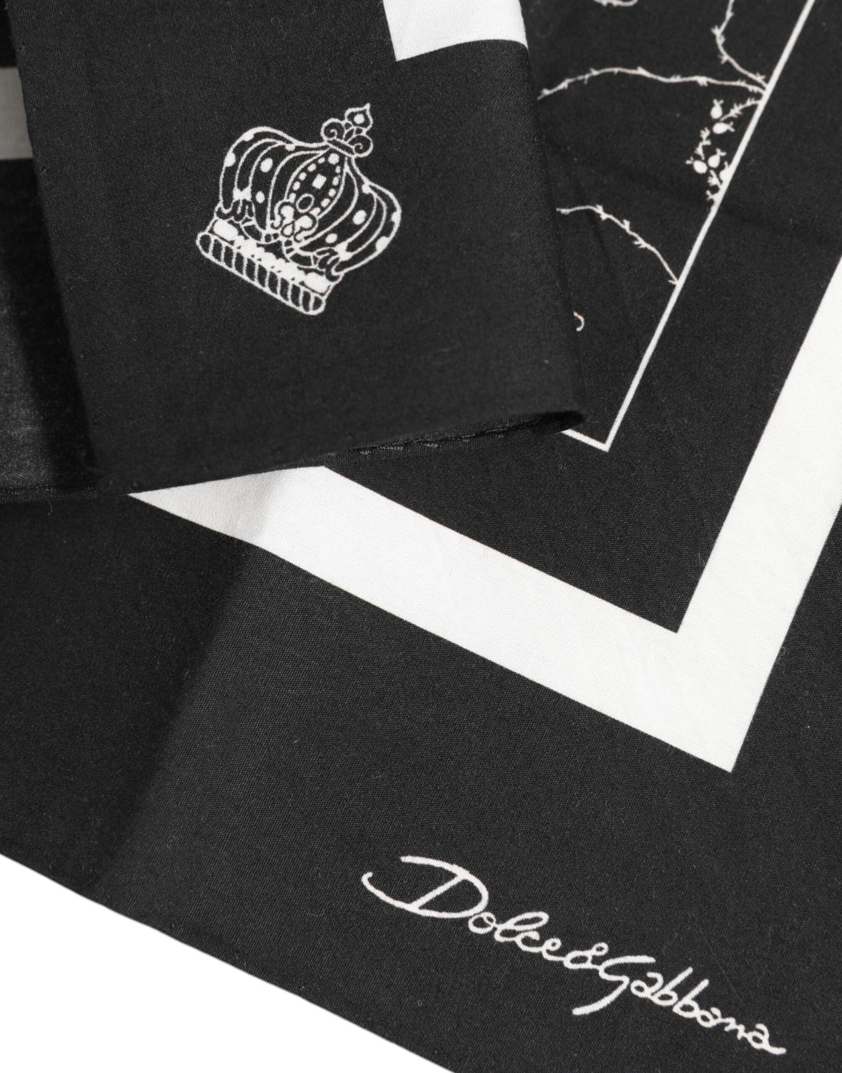 Dolce & Gabbana Black White Printed Square Men Foulard Men's Scarf