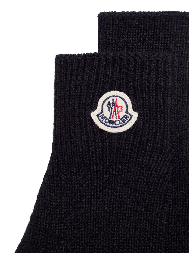 Moncler Moncler Men Logo-Detailed Wool Gloves