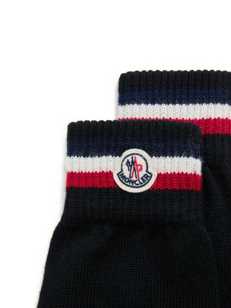 Moncler Men Tricolor Wool Gloves