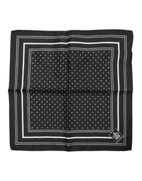 Dolce & Gabbana Black White Polka Dot Men Foulard Men's Scarf