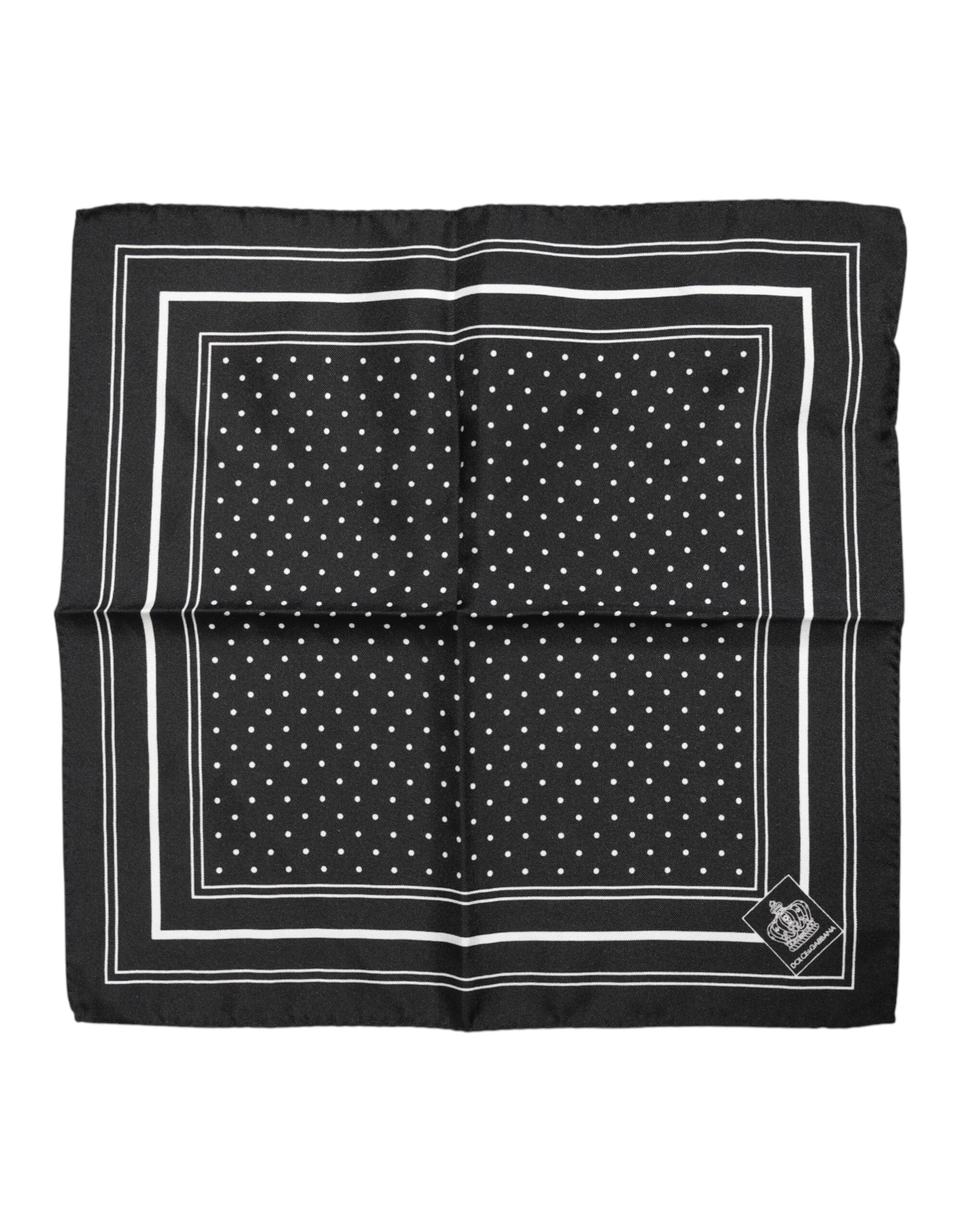 Dolce & Gabbana Black White Polka Dot Men Foulard Men's Scarf