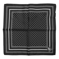 Dolce & Gabbana Black White Polka Dot Men Foulard Men's Scarf