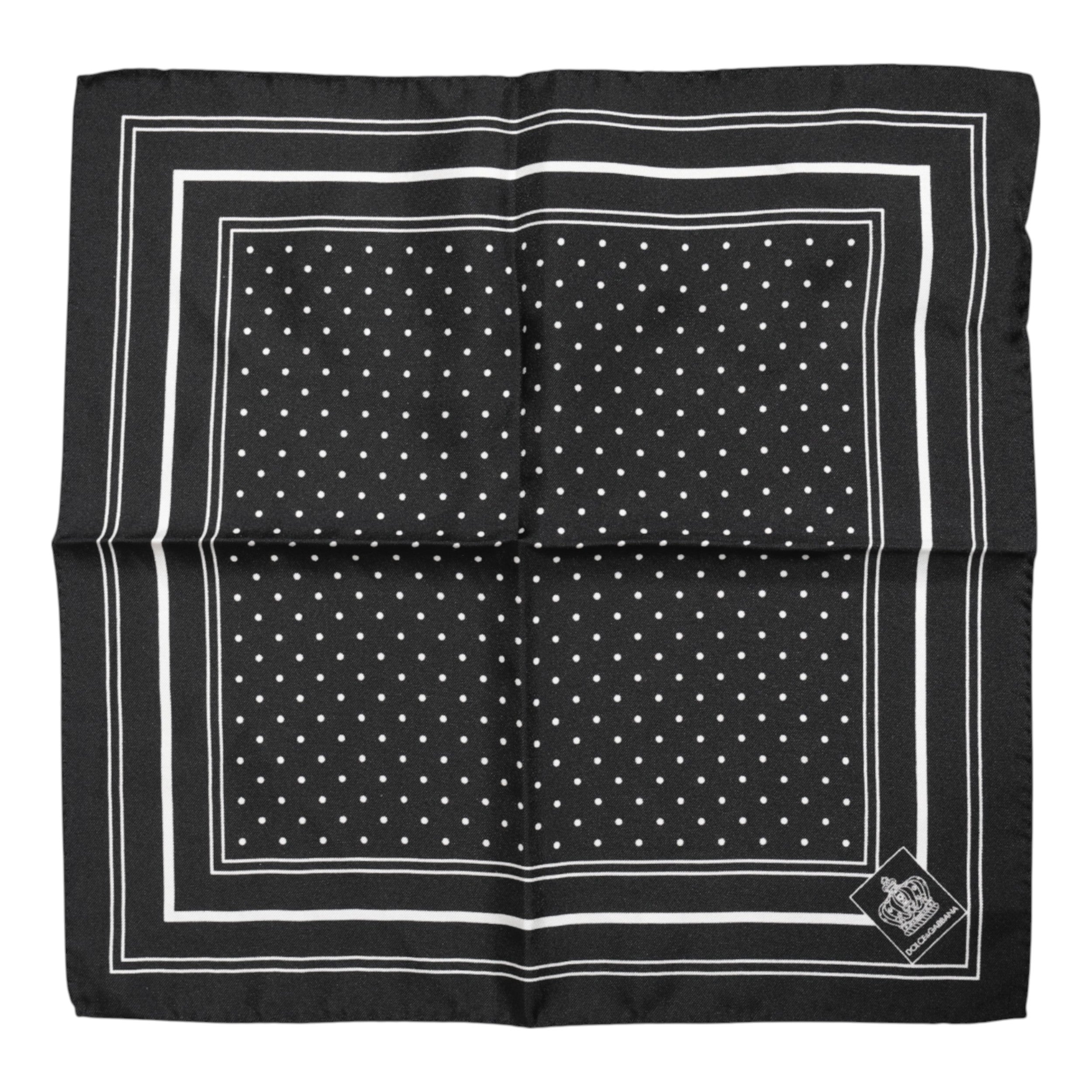 Dolce & Gabbana Black White Polka Dot Men Foulard Men's Scarf