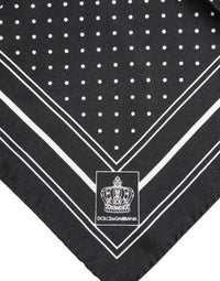 Dolce & Gabbana Black White Polka Dot Men Foulard Men's Scarf