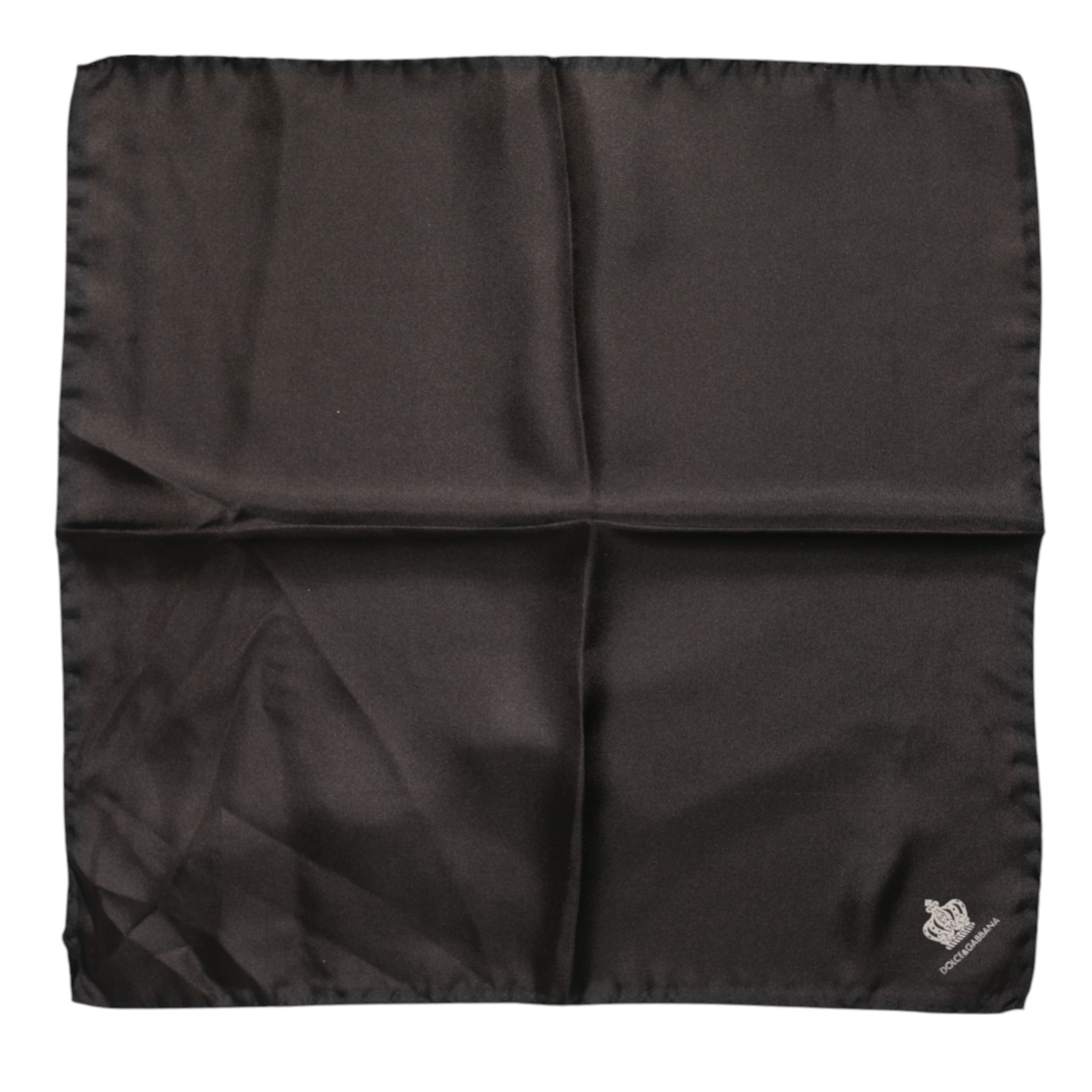 Dolce & Gabbana Brown DG Crown Silk Square Men Foulard Men's Scarf