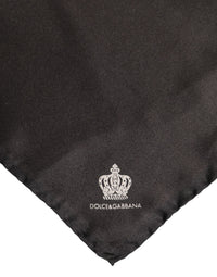 Dolce & Gabbana Brown DG Crown Silk Square Men Foulard Men's Scarf