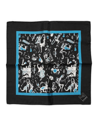 Dolce & Gabbana Black Jazz Club Silk Square Men Foulard Men's Scarf