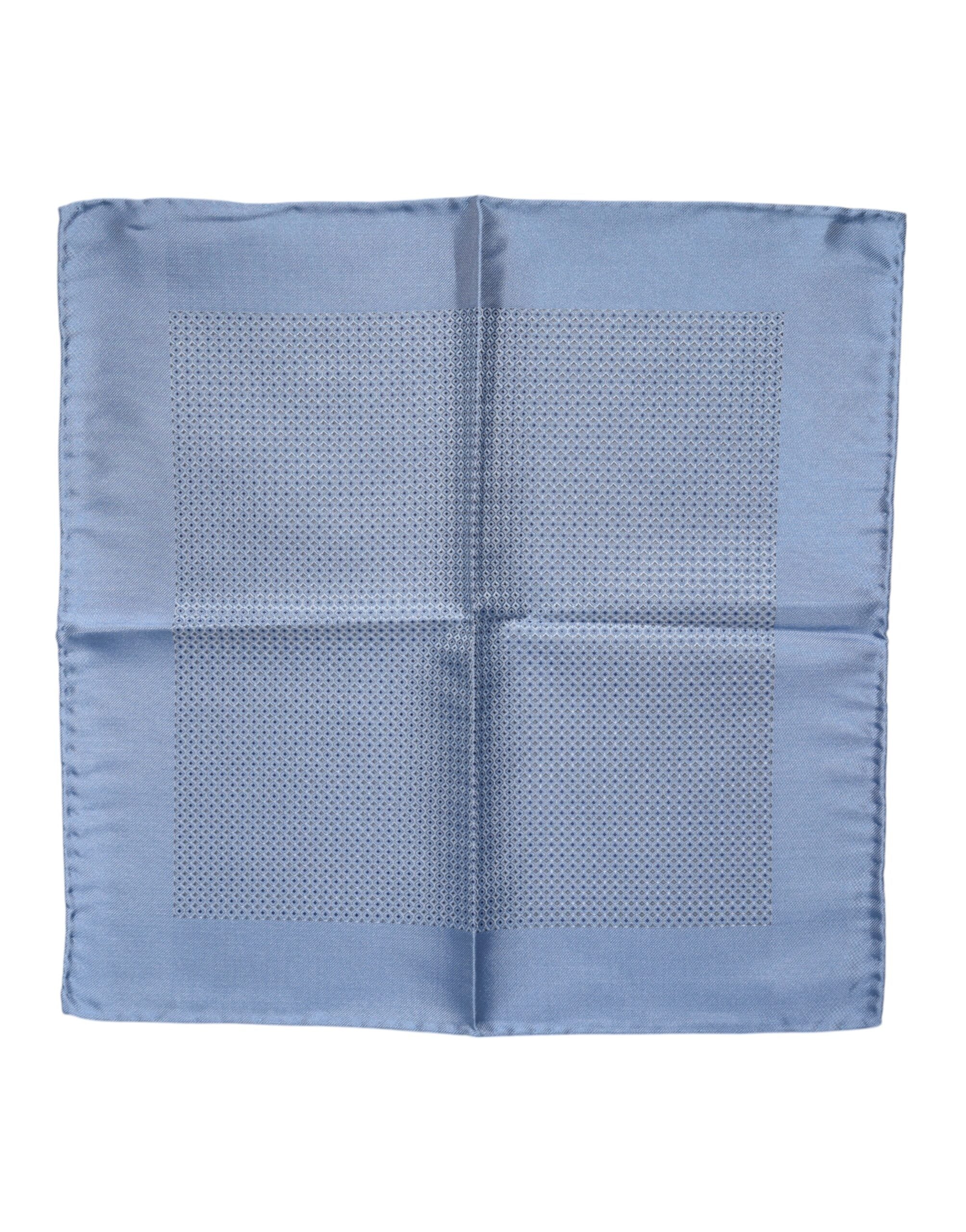 Dolce & Gabbana Light Blue Silk Square Men Foulard Men's Scarf