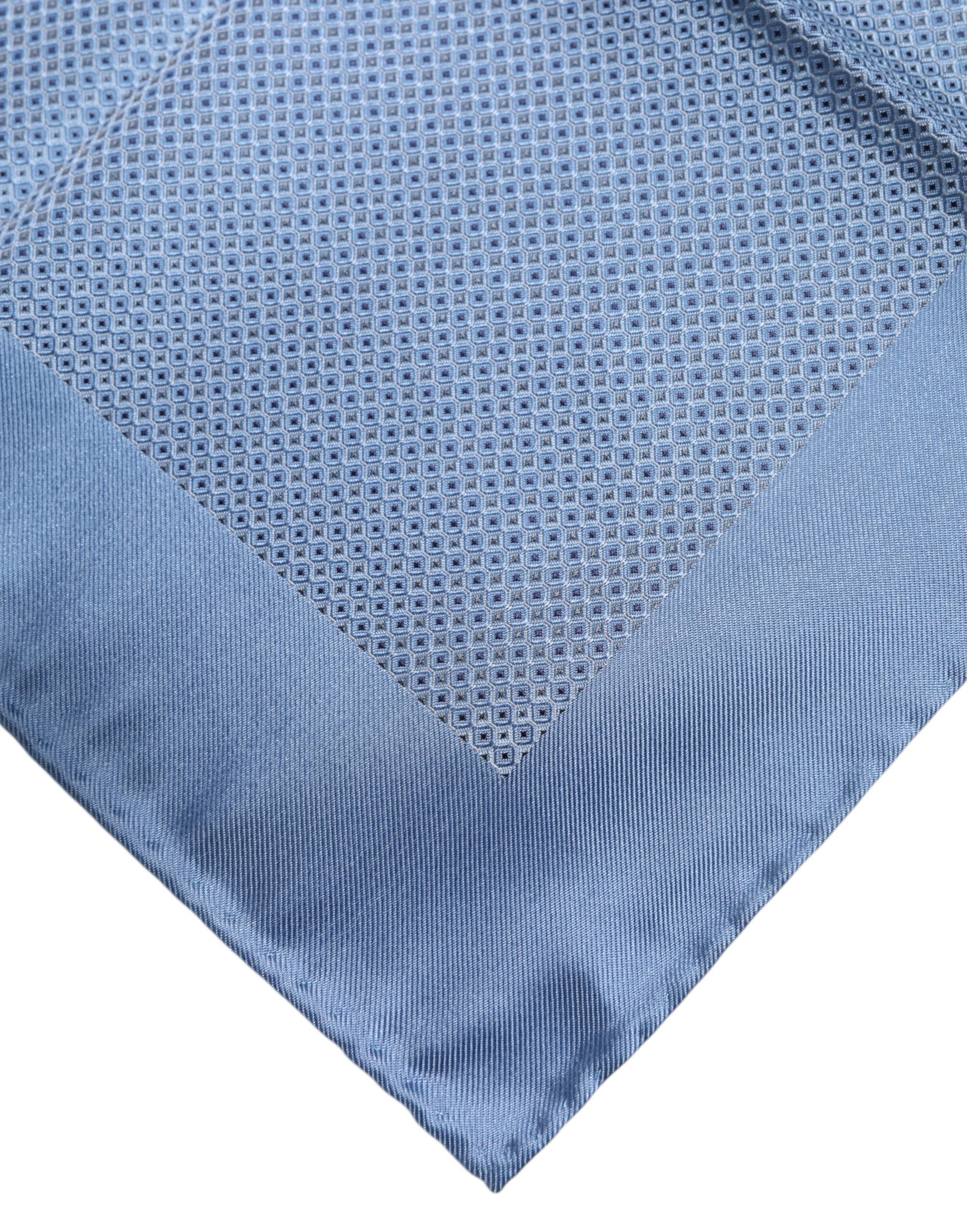 Dolce & Gabbana Light Blue Silk Square Men Foulard Men's Scarf