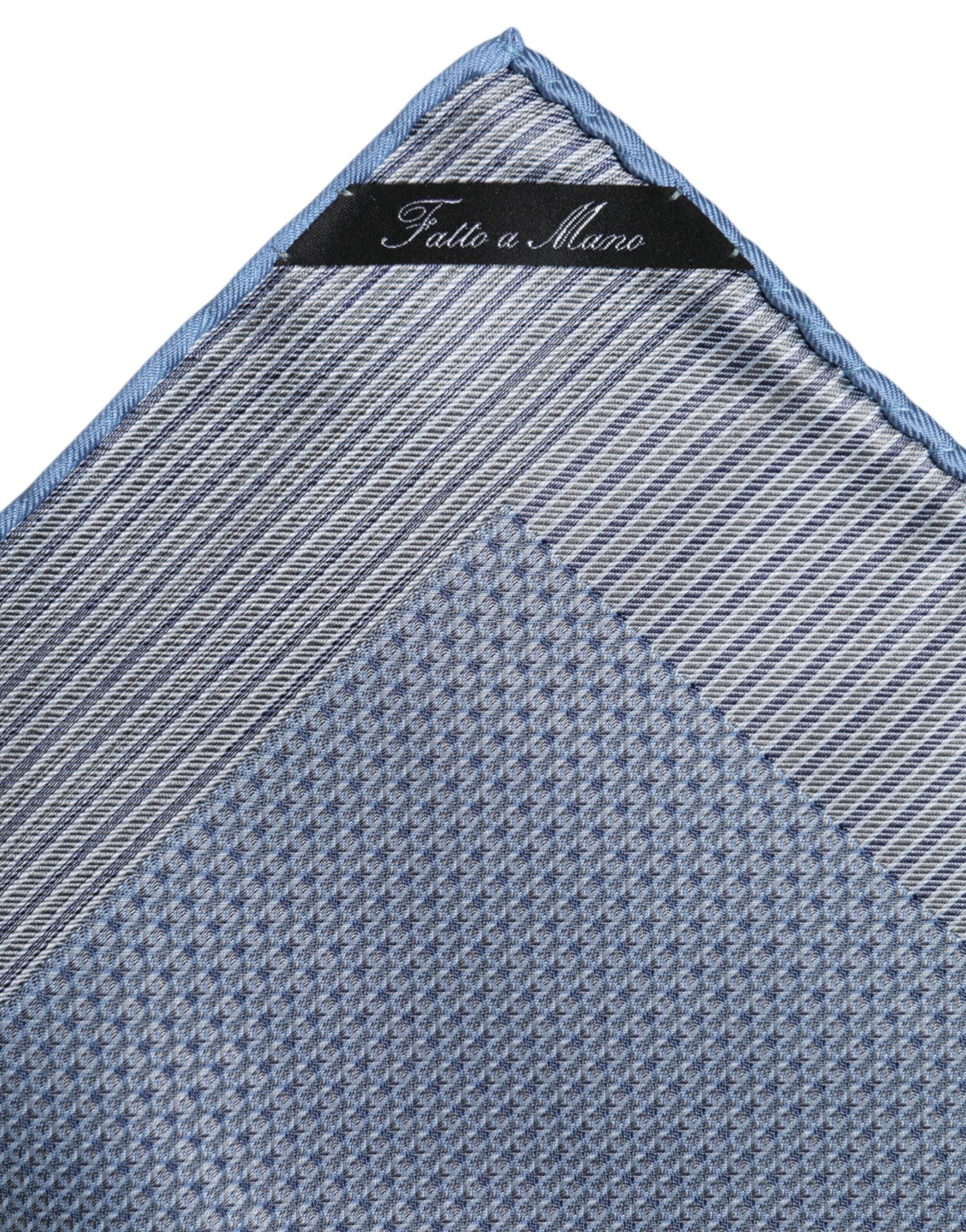 Dolce & Gabbana Light Blue Silk Square Men Foulard Men's Scarf