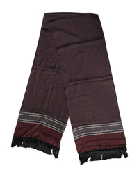 Dolce & Gabbana Maroon Dotted Silk Fringes Foulard Men's Scarf