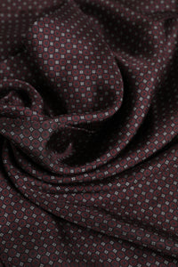 Dolce & Gabbana Maroon Dotted Silk Fringes Foulard Men's Scarf