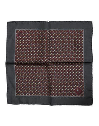 Dolce & Gabbana Maroon Cocktail Silk Square Foulard Men's Scarf