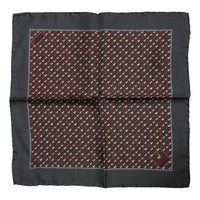 Dolce & Gabbana Maroon Cocktail Silk Square Foulard Men's Scarf