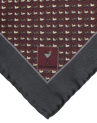 Dolce & Gabbana Maroon Cocktail Silk Square Foulard Men's Scarf