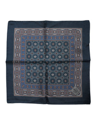 Dolce & Gabbana Blue Printed Silk Square Men Foulard Men's Scarf