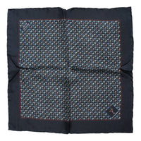 Dolce & Gabbana Blue Cocktail Silk Square Foulard Men's Scarf